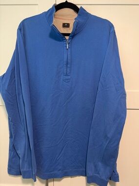 Left Coast Tee Long-Sleeve Royal Blue Quarter-Zip Pullover | 100% Pima Cotton